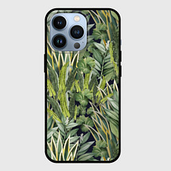 Чехол для iPhone 13 Pro Экзотические Летние Цветы и Листва, цвет: 3D-черный