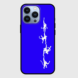 Чехол для iPhone 13 Pro Белые обезьяны, цвет: 3D-черный