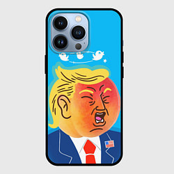 Чехол для iPhone 13 Pro Дональд Трамп и Твиттер, цвет: 3D-черный