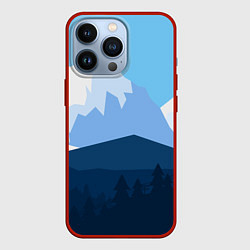 Чехол для iPhone 13 Pro Горы, лес, канатная дорога, цвет: 3D-красный