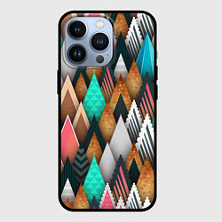Чехол для iPhone 13 Pro Абстрактный цветной лес, цвет: 3D-черный