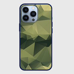 Чехол для iPhone 13 Pro 3д полигоны - камуфляж, цвет: 3D-тёмно-синий