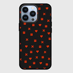 Чехол для iPhone 13 Pro Love Death and Robots red pattern, цвет: 3D-черный