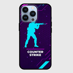 Чехол для iPhone 13 Pro Символ Counter Strike в неоновых цветах на темном, цвет: 3D-черный