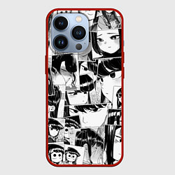 Чехол для iPhone 13 Pro Komi san pattern, цвет: 3D-красный