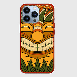 Чехол для iPhone 13 Pro Polynesian tiki LUCKY, цвет: 3D-красный