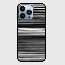 Чехол для iPhone 13 Pro Black and white thin stripes Тонкие полосы, цвет: 3D-черный