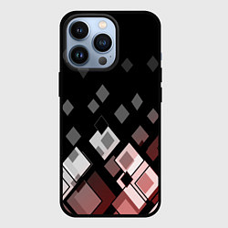Чехол iPhone 13 Pro Geometric pattern черно-коричневый узор Ромбы
