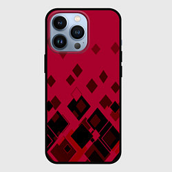 Чехол для iPhone 13 Pro Геометрический узор в красно-черных тонах, цвет: 3D-черный