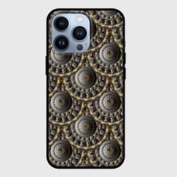 Чехол для iPhone 13 Pro Круглые объемные узоры, цвет: 3D-черный