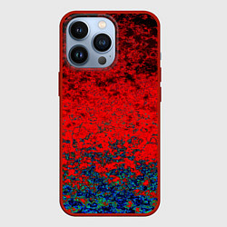 Чехол для iPhone 13 Pro Абстрактный узор мраморный красно-синий, цвет: 3D-красный