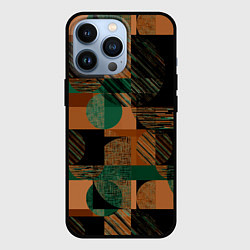 Чехол для iPhone 13 Pro Текстурированный абстрактный, геометрический принт, цвет: 3D-черный
