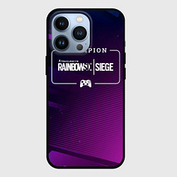 Чехол для iPhone 13 Pro Rainbow Six Gaming Champion: рамка с лого и джойст, цвет: 3D-черный
