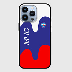 Чехол для iPhone 13 Pro МЧС - флаг России, цвет: 3D-черный