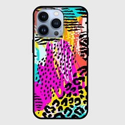 Чехол для iPhone 13 Pro LEOPARD TEXTURE, цвет: 3D-черный