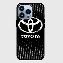 Чехол для iPhone 13 Pro Toyota с потертостями на темном фоне, цвет: 3D-черный