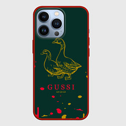 Чехол для iPhone 13 Pro Gucci - ga ga ga - краска, цвет: 3D-красный