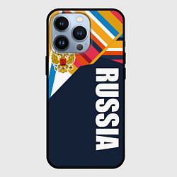 Чехол для iPhone 13 Pro RUSSIA - RETRO COLORS, цвет: 3D-черный