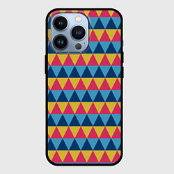Чехол для iPhone 13 Pro Калейдоскоп - цветные треугольники, цвет: 3D-черный