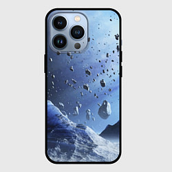 Чехол для iPhone 13 Pro Космический пейзаж с ледяными скалами, цвет: 3D-черный