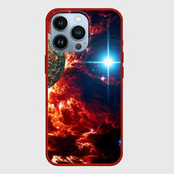 Чехол для iPhone 13 Pro Яркая звезда в космическом пространстве, цвет: 3D-красный