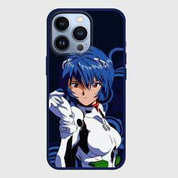 Чехол для iPhone 13 Pro Рей Аянами - холодная девочка, цвет: 3D-тёмно-синий