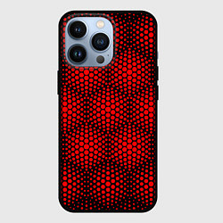 Чехол для iPhone 13 Pro Красные неоновые соты, цвет: 3D-черный