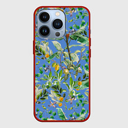 Чехол для iPhone 13 Pro Летний Фруктовый Сад С Цветами, цвет: 3D-красный