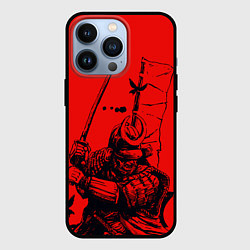 Чехол для iPhone 13 Pro Самурай на красном фоне, цвет: 3D-черный
