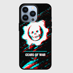 Чехол для iPhone 13 Pro Gears of War в стиле glitch и баги графики на темн, цвет: 3D-черный