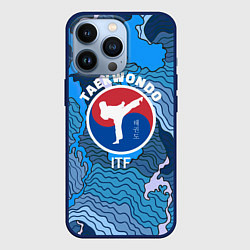 Чехол для iPhone 13 Pro ТХЭКВОНДО ITF МОРСКИЕ ВОЛНЫ, цвет: 3D-тёмно-синий