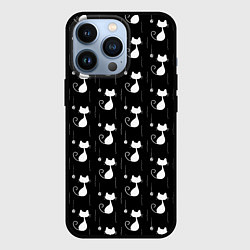 Чехол iPhone 13 Pro Чёрные Коты С Клубками Шерсти