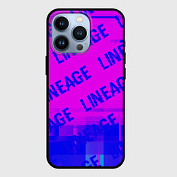 Чехол для iPhone 13 Pro Lineage glitch text effect: паттерн, цвет: 3D-черный