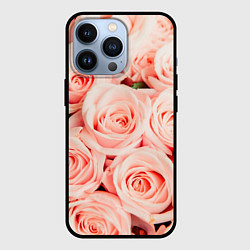 Чехол для iPhone 13 Pro Нежно - розовые Розы, цвет: 3D-черный