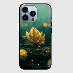 Чехол для iPhone 13 Pro Золотой лотос, цвет: 3D-черный