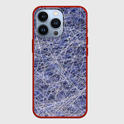 Чехол для iPhone 13 Pro Паттерн из хаотичных линий - экспрессия, цвет: 3D-красный