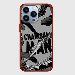 Чехол для iPhone 13 Pro Chainsaw man comix, цвет: 3D-красный