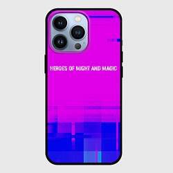 Чехол для iPhone 13 Pro Heroes of Might and Magic glitch text effect: симв, цвет: 3D-черный