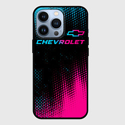 Чехол iPhone 13 Pro Chevrolet - neon gradient: символ сверху