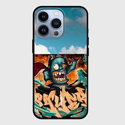 Чехол для iPhone 13 Pro Стена с забойным граффити, цвет: 3D-черный