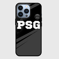 Чехол для iPhone 13 Pro PSG sport на темном фоне: символ сверху, цвет: 3D-черный