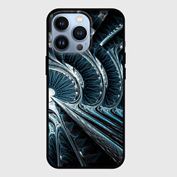 Чехол для iPhone 13 Pro Кибернетический абстрактный тоннель, цвет: 3D-черный