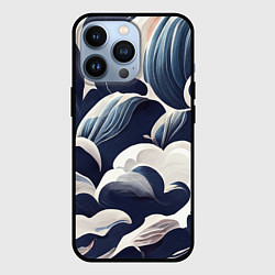 Чехол для iPhone 13 Pro Узоры из облаков, цвет: 3D-черный