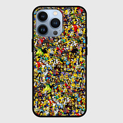 Чехол для iPhone 13 Pro Симпсоны все Герои, цвет: 3D-черный