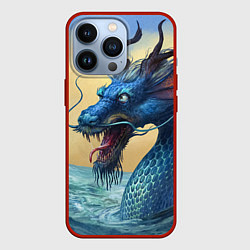 Чехол для iPhone 13 Pro Японский Дракон В Воде, цвет: 3D-красный