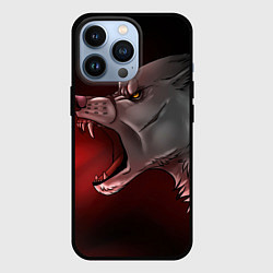 Чехол для iPhone 13 Pro Арт злой волк, цвет: 3D-черный