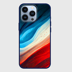 Чехол для iPhone 13 Pro Неоновые яркие волны, цвет: 3D-тёмно-синий