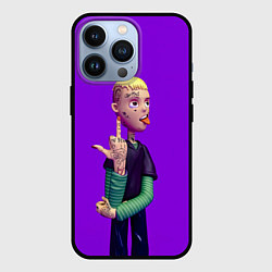 Чехол для iPhone 13 Pro Lil Peep На Фиолетовом Фоне, цвет: 3D-черный