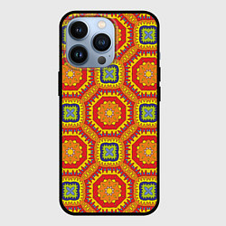 Чехол для iPhone 13 Pro Оранжевый калейдоскоп, цвет: 3D-черный