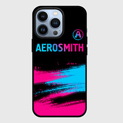 Чехол для iPhone 13 Pro Aerosmith - neon gradient: символ сверху, цвет: 3D-черный